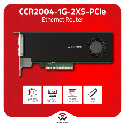 MikroTik CCR2004-1G-2XS-PCIe 25G RouterOS NIC Card