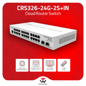 CRS326-24G-2S+IN MikroTik CRS326-24G-2S+IN | Compact Switch with 24 Gigabit Ports & 10G