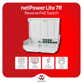 netPower Lite 7R MikroTik netPower Lite 7R | Outdoor Reverse PoE Switch with 10G SFP+