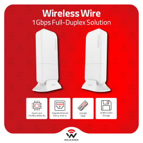 MikroTik Wireless Wire 60GHz 1Gbps Full Duplex PtP Kit IC Certified