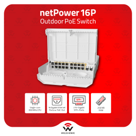 netPower 16P MikroTik netPower 16P | 16-Port Outdoor PoE Switch with 10G SFP+
