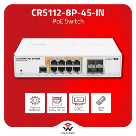 CRS112-8P-4S-IN MikroTik CRS112-8P-4S-IN | 8-Port Gigabit PoE Switch with 4 SFP Cages