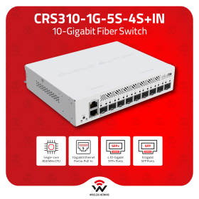 CRS310-1G-5S-4S+IN MikroTik CRS310-1G-5S-4S+IN | Compact Switch with 10G SFP+ and VLAN