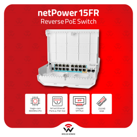 netPower 15FR MikroTik netPower 15FR 18-Port Outdoor Switch with Reverse PoE and SFP