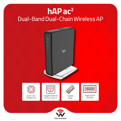 MikroTik hAP ac² Dual-Band AC1200 Wi-Fi 5 Router