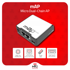 MikroTik mAP 2.4GHz Micro Access Point Dual-Chain PoE Out USB