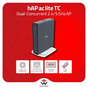 hAP ac lite TC hAP ac lite TC: Dual-Band AP with PoE-Out, USB & Flexible Case