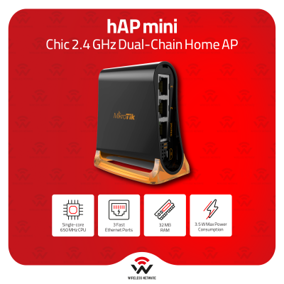 hAP Mini - Compact 2GHz Wireless Access Point for Home & Small Offices