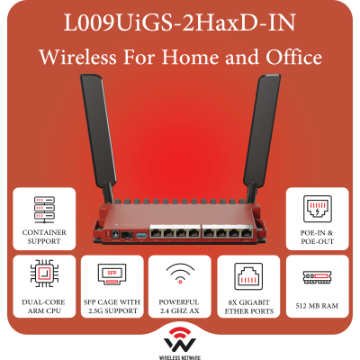 MikroTik L009UiGS-2HaxD-IN 8×GbE Wi-Fi 6 2.5G SFP