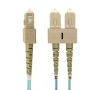SC/SC OM4 Multimode Duplex Fiber Cable 50/125 Aqua LSZH/OFNR